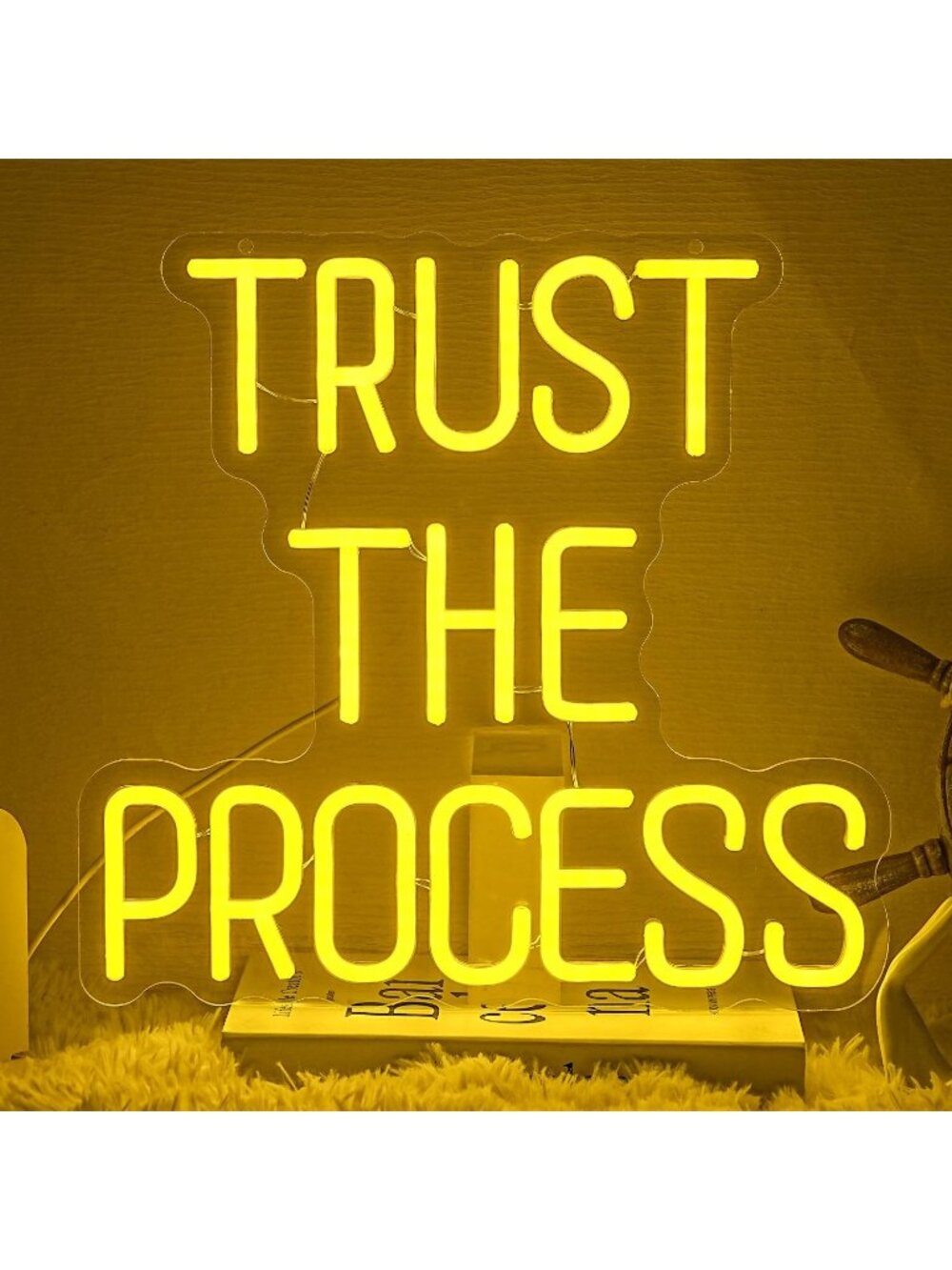 Trust The Process Neon Sign Yellow Dimmable LED Light Trust The Process LED Neon